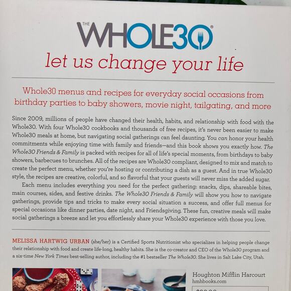 The Whole 30 Friends & Family Hardcover Melissa Hartwig Urban Cookbook Book - Picture 5 of 12